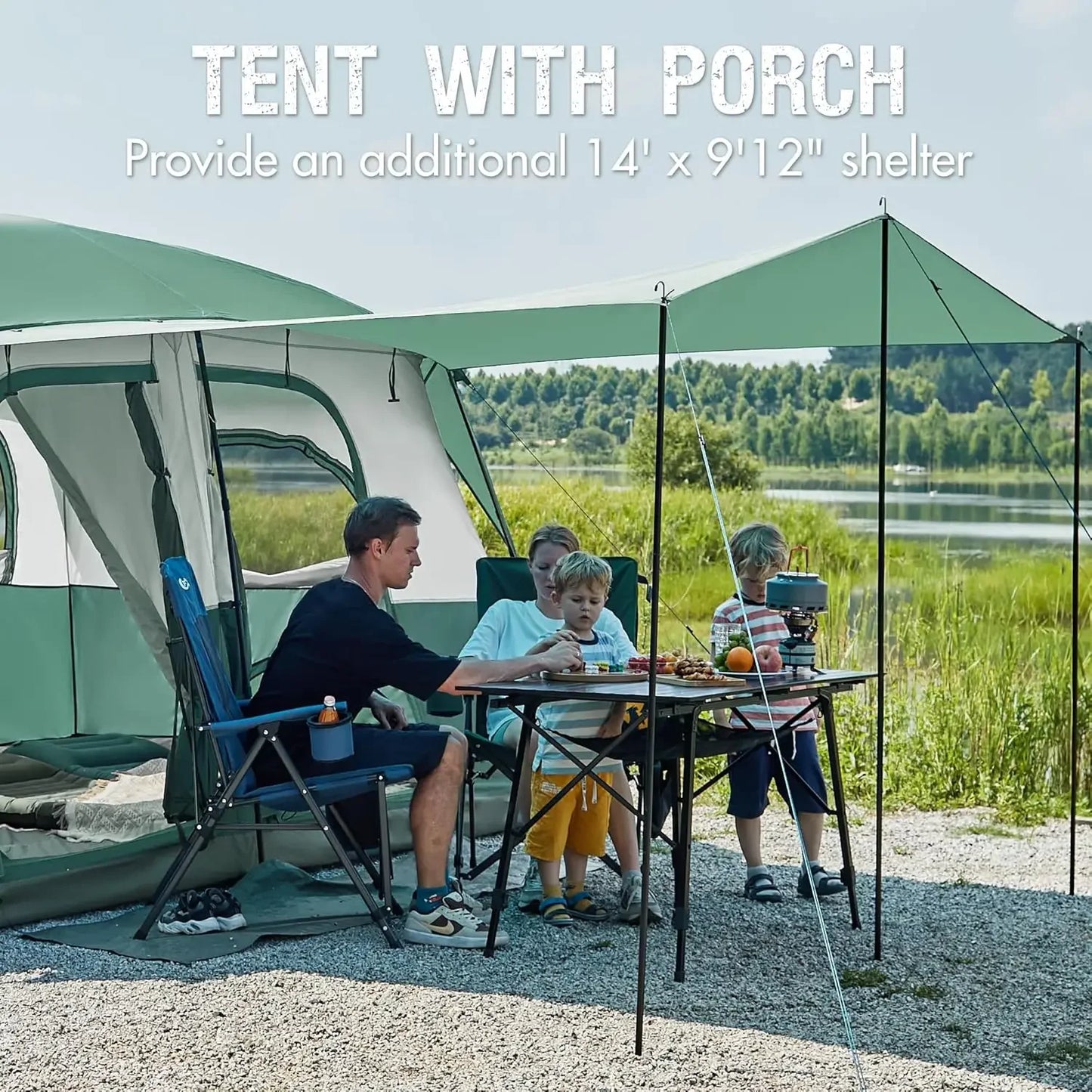 Bestseller8 Person Tents for Camping, Easy Setup Cabin Tent with Large Porch, 2 Room, Waterproof Family Camping Tent for Outdoor