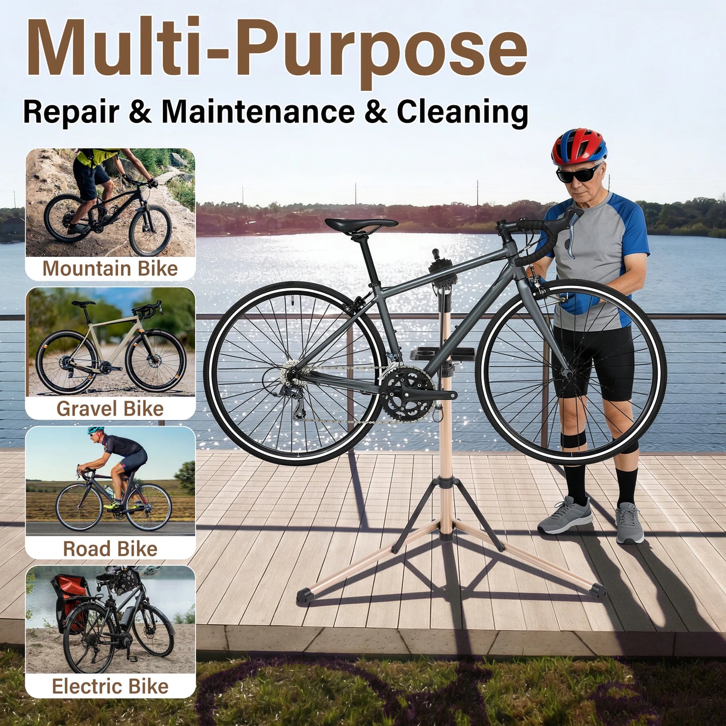 Bicycle Repair Stand with Quick Release for E-bikes, 110 Lbs Bike Repair Stands, Aluminum Alloy Heavy Duty Bike Stand