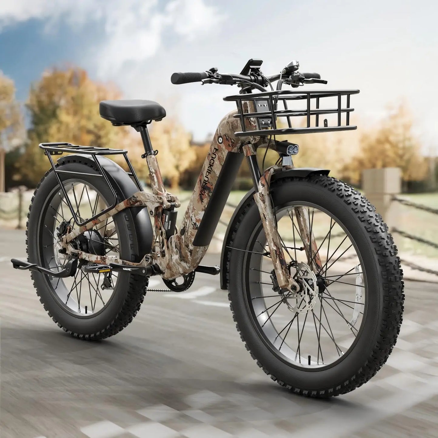 PUCKIPUPPY Boxer-ST Electric Bike 960W 48V 20AH Electric Bicycles 26" x 4" Fat Tire Full Suspension Ebike with 2-Year Warranty
