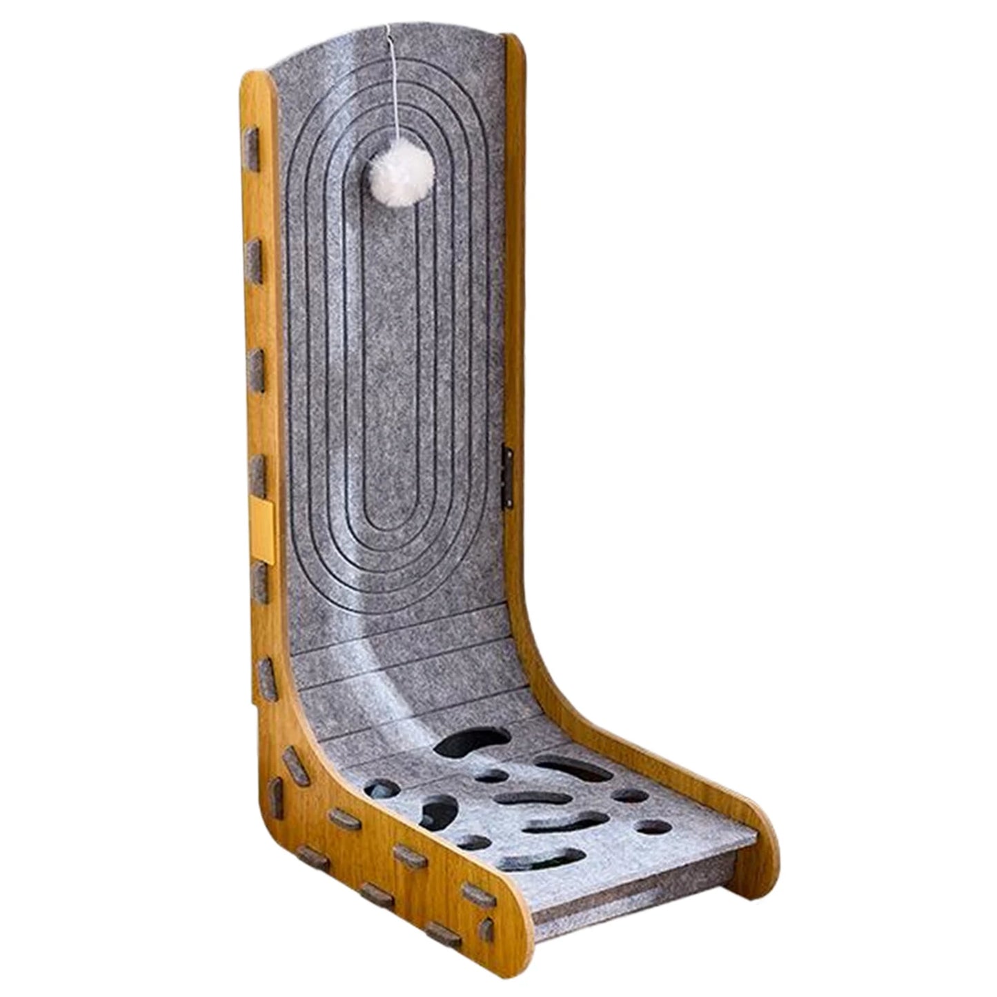Cats Scratching Board with Ball L Shape Cat Scratcher Wall Mountable Furniture Protector for Pet Toy