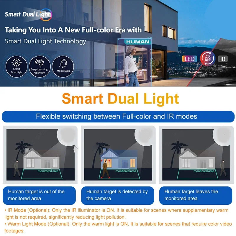 Hikvision 4K 8MP IP Camera DS-2CD2383G2-LI2U/SRB Smart Hybrid Light Arrayed Mic Speaker Turret Acusense Red Blue Light Warning