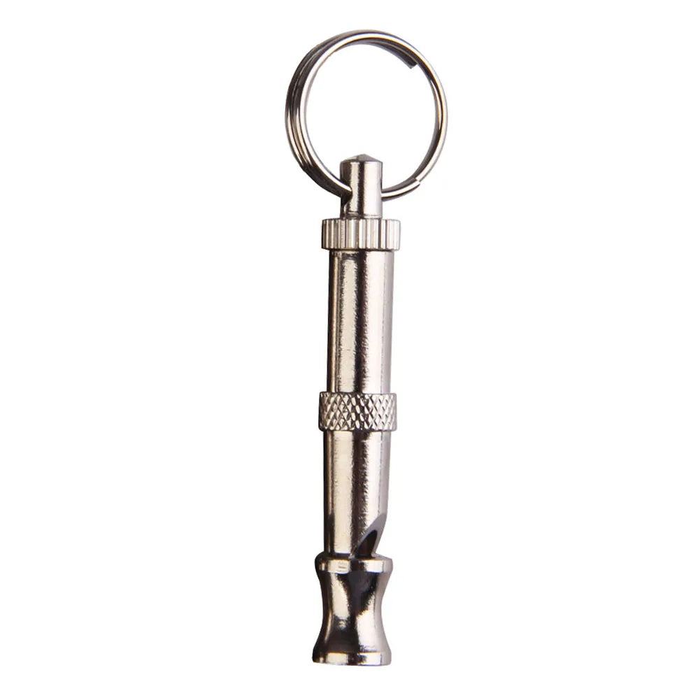 Dog Whistle Puppy Whistle Adjustable Sound Ultrasonic Dog Whistle Stop Barking Metal Whistle Keychain for Dog Training