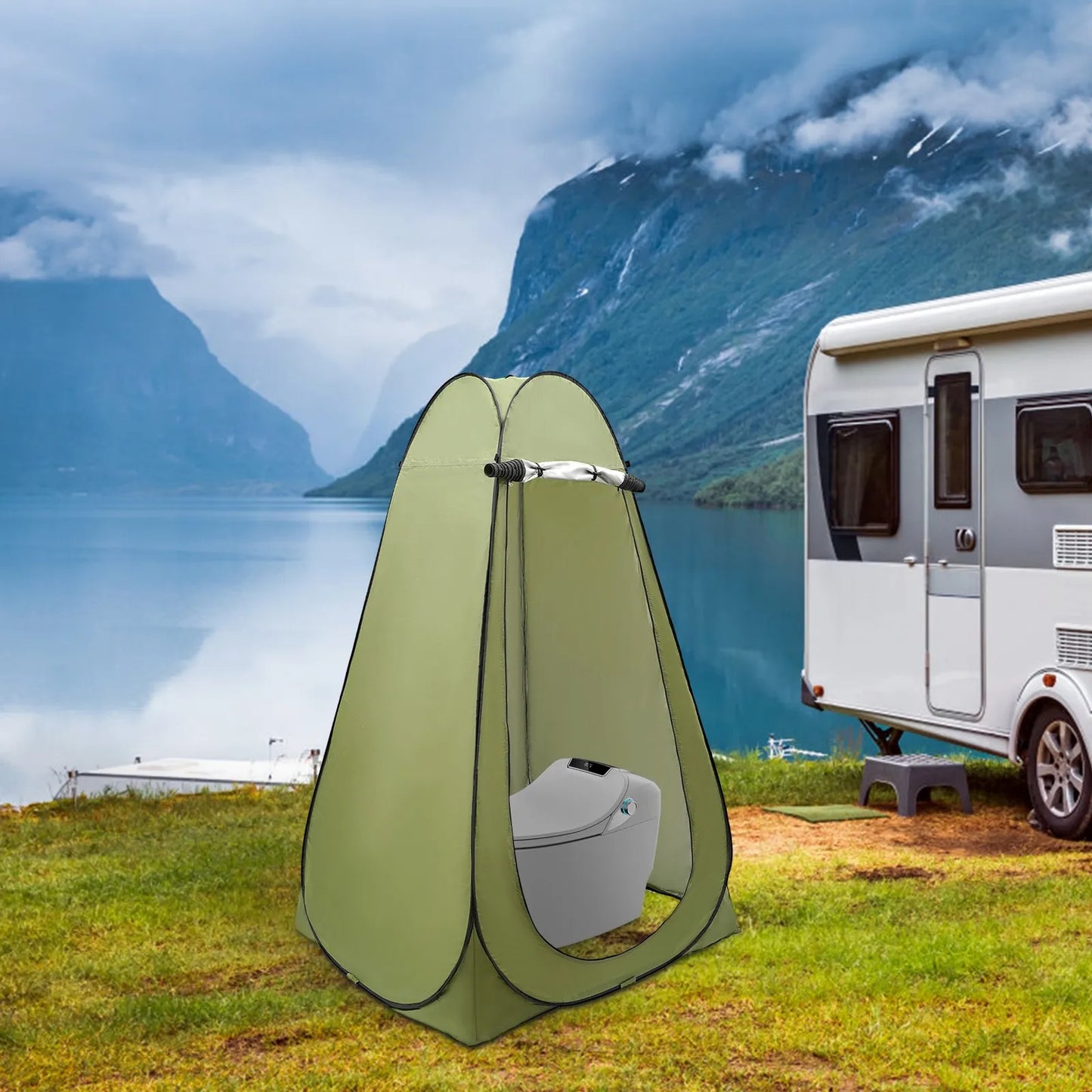 Shower Tent Outdoor Camping Privacy Shelter Portable Toilet Tent for Hiking Spacious Interior Waterproof and Sunproof