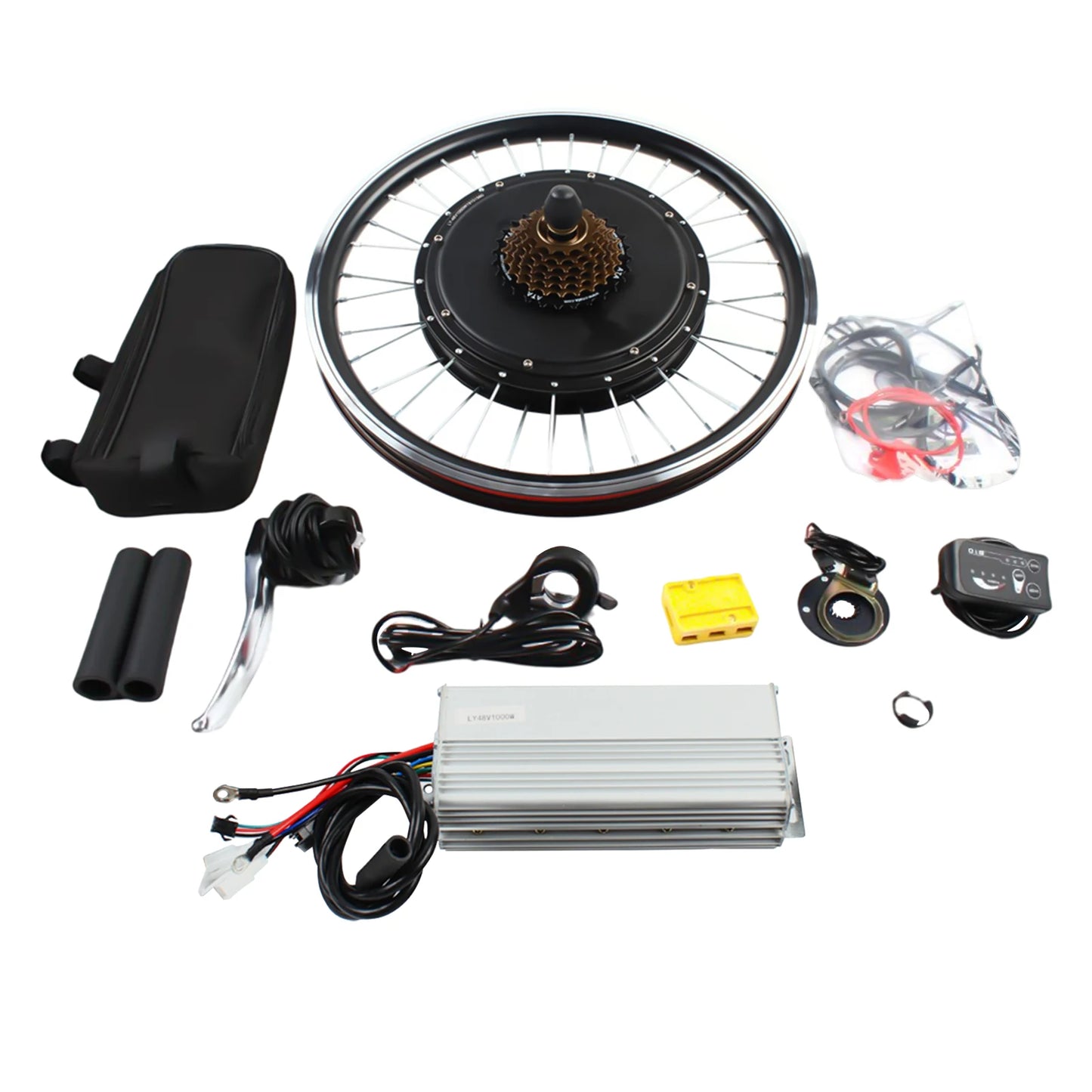 20 in Rear Wheel Electric Bicycle Motor Conversion Kit eBike Hub Motor 1000W 48V LED Display for Cyclists Who Like Challenges