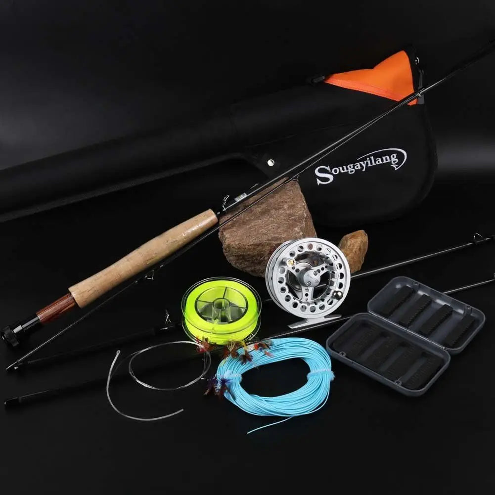Complete Fly Fishing Rod and Reel Combo Kit for Saltwater Freshwater Angling
