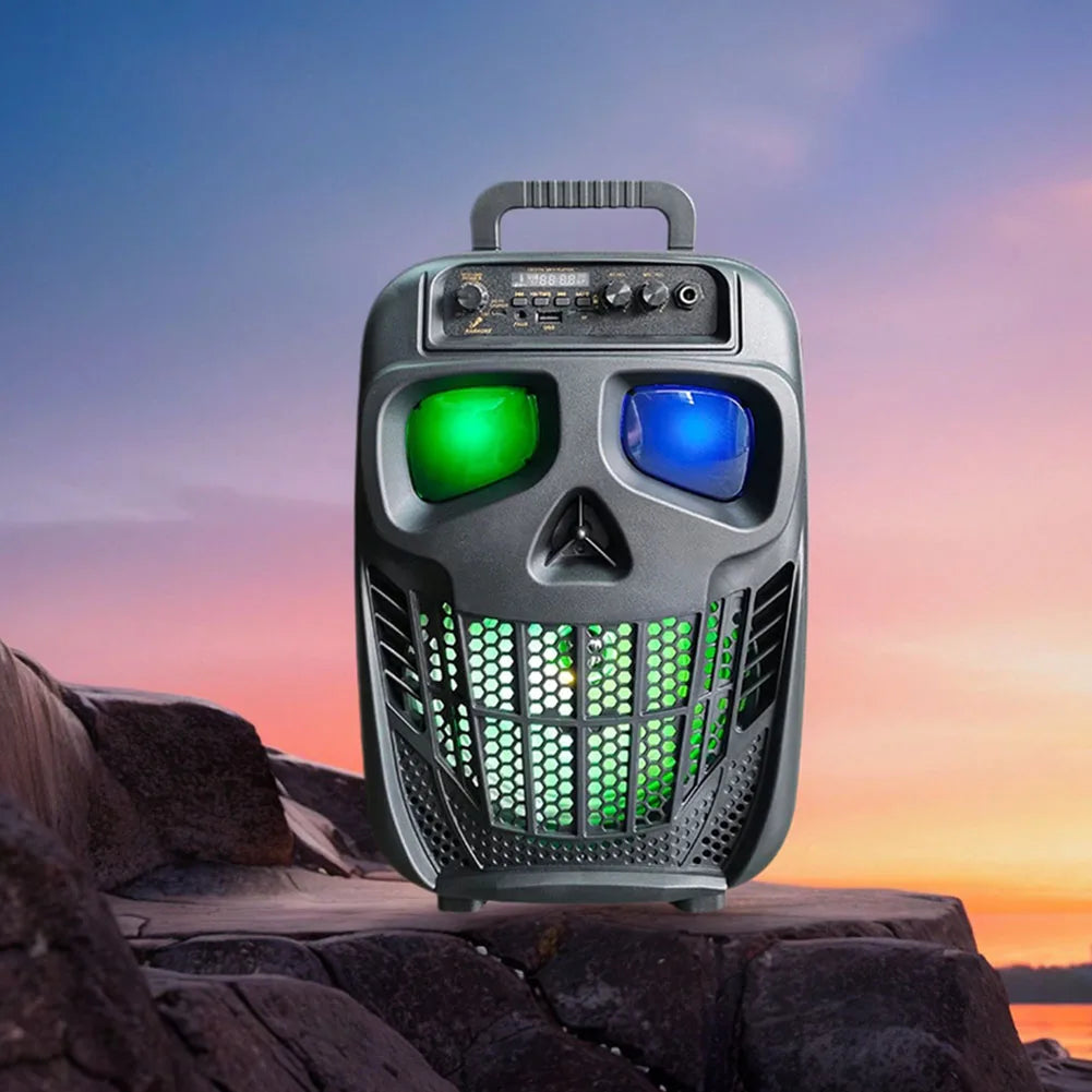 Skull Wireless Portable Speaker BT 5.0 with 1 Microphones Outdoor Speaker Supports USB TF Card AUX for Travel Indoor and Outdoor
