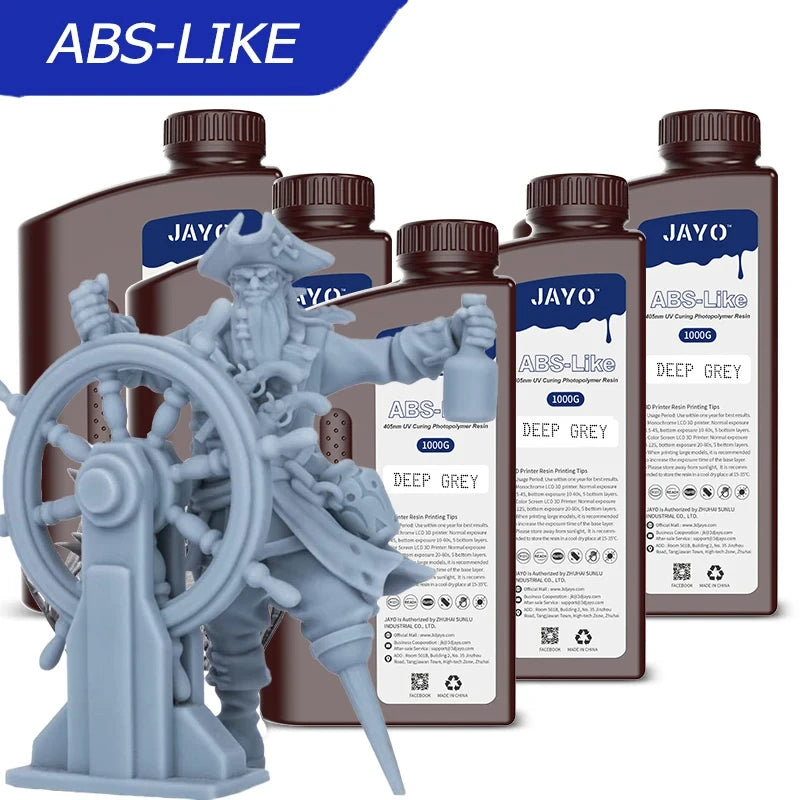 JAYO 3D resin 5KG ABS-Like/Water washable/14k Standard for 395-405nm UV liquid Curing resin for LCD/DLP 3D printer Material