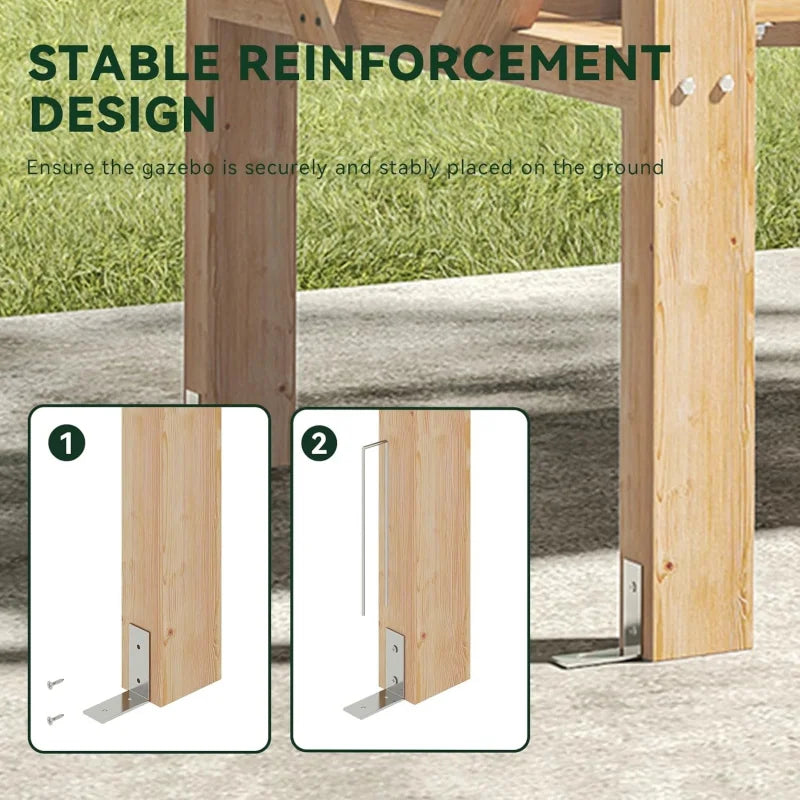 2026 New：Cedar Wood Outdoor Pergola Swing, Porch Swing with Stand, 3-Hammock Patio Swing Set with Canopy，Metal