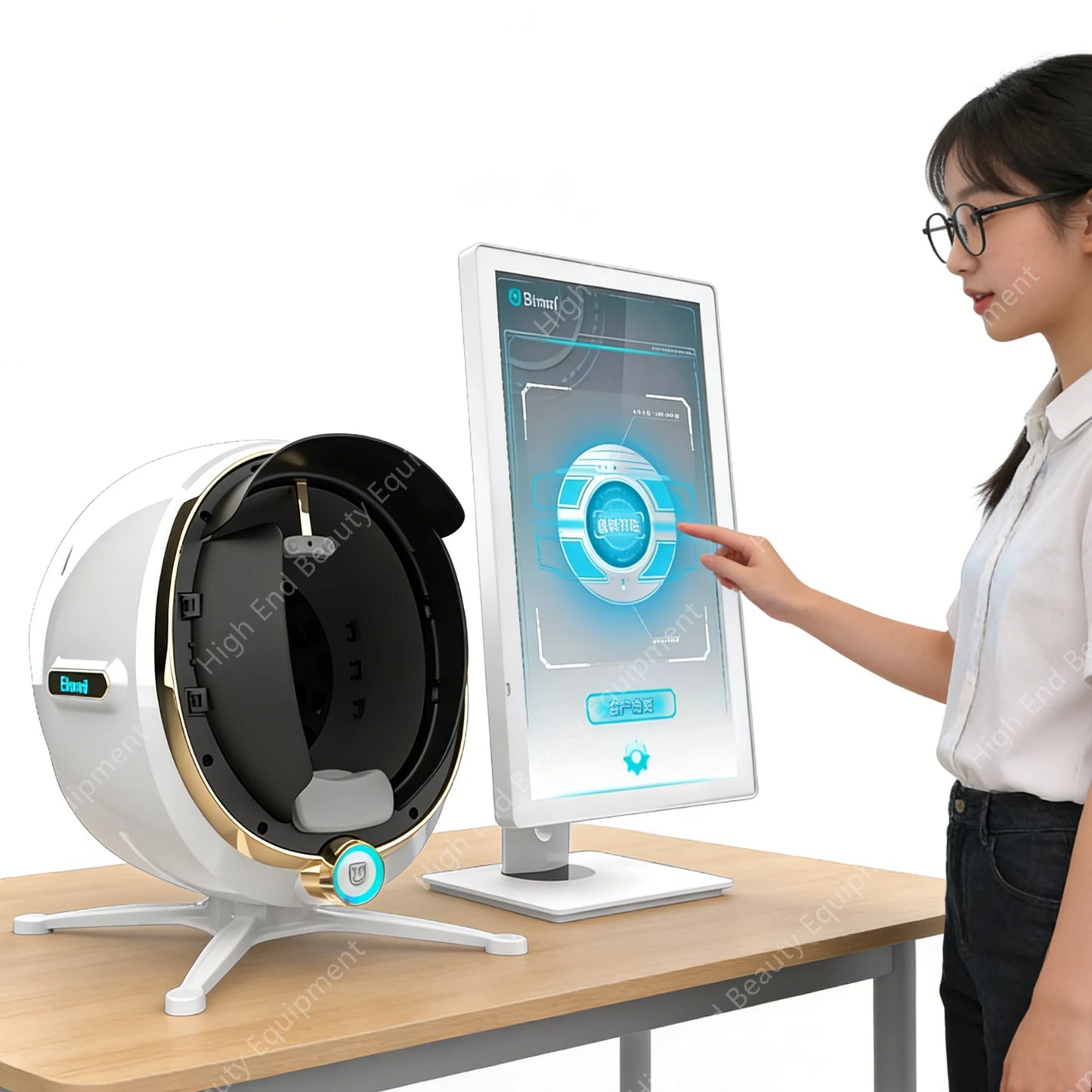 3D Skin Scanner Large ScreenFacial Care Analyzer Portable Magic Mirror Face Camera Testing Detector