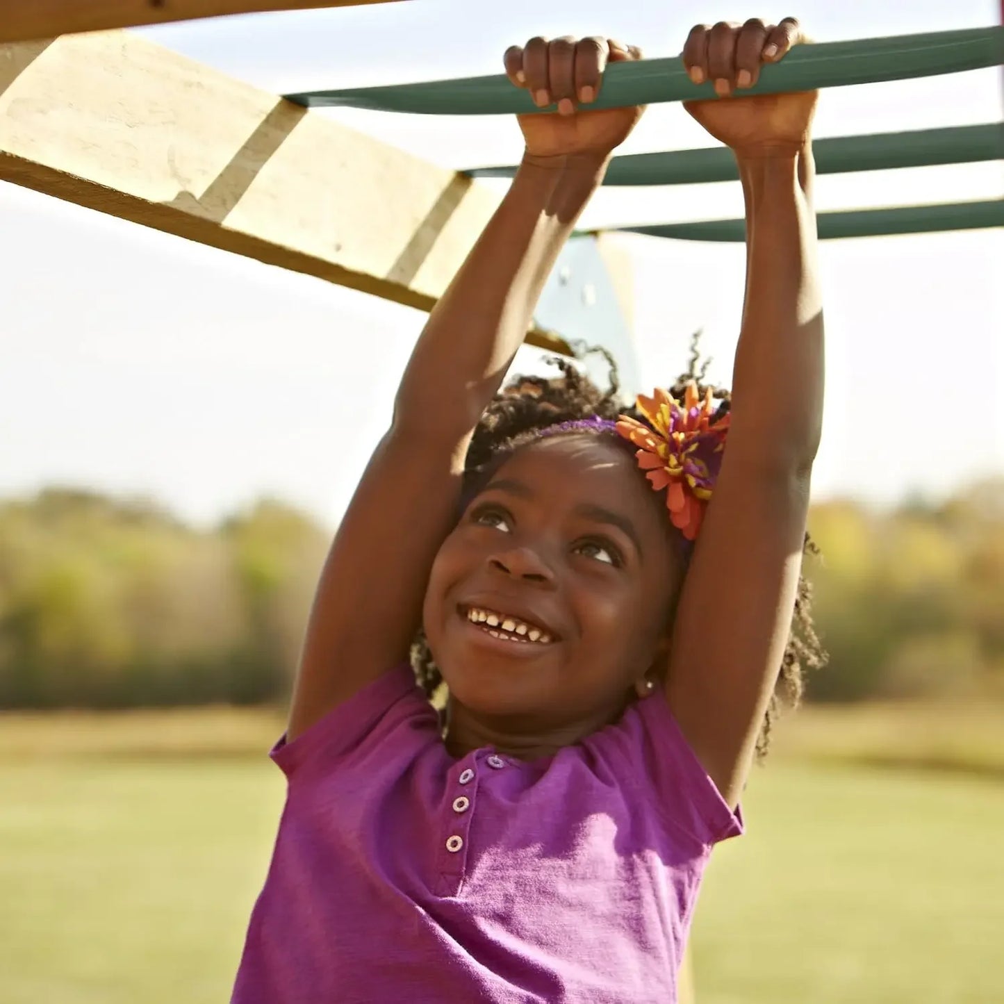 Swing Set Play Set with Two Swings, Slide, Monkey Bars, Picnic Table & Glider, Green
