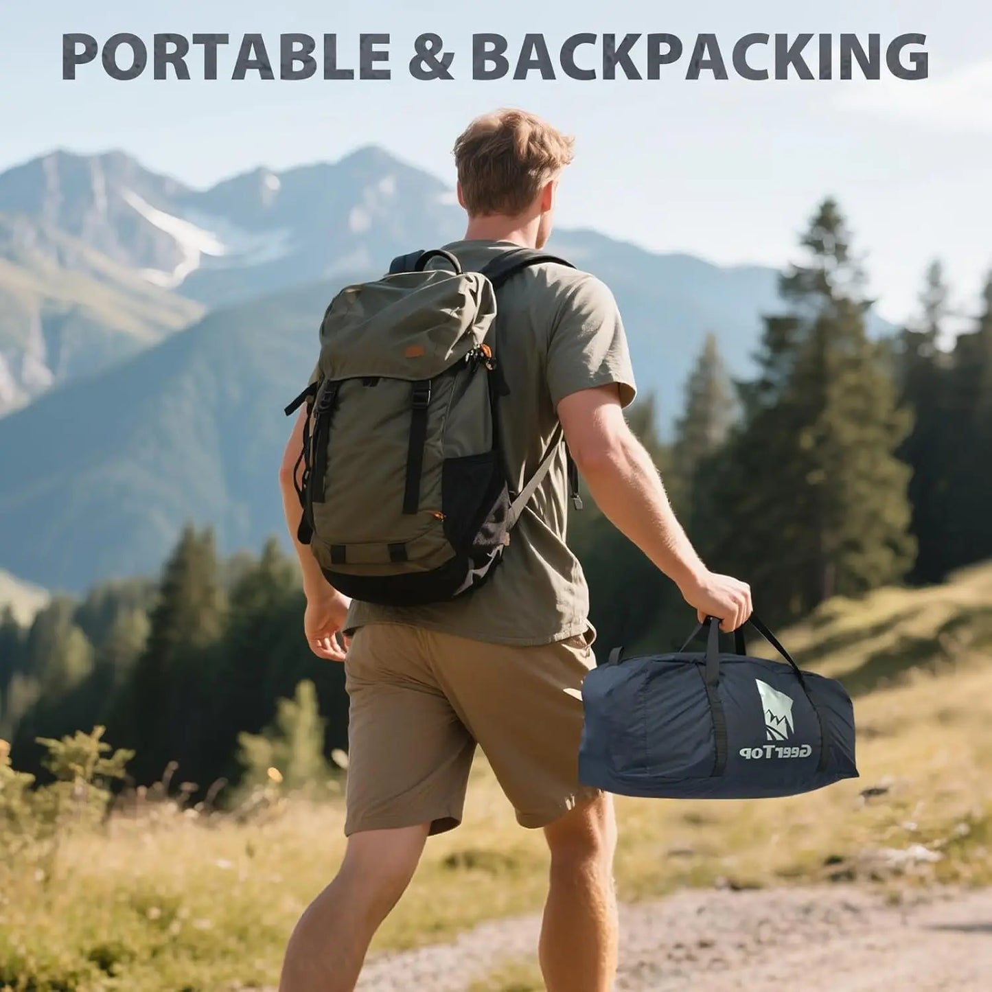 Ultralight 2-Person Backpacking Tent, 4-Season Waterproof for Camping, Hiking & Travel