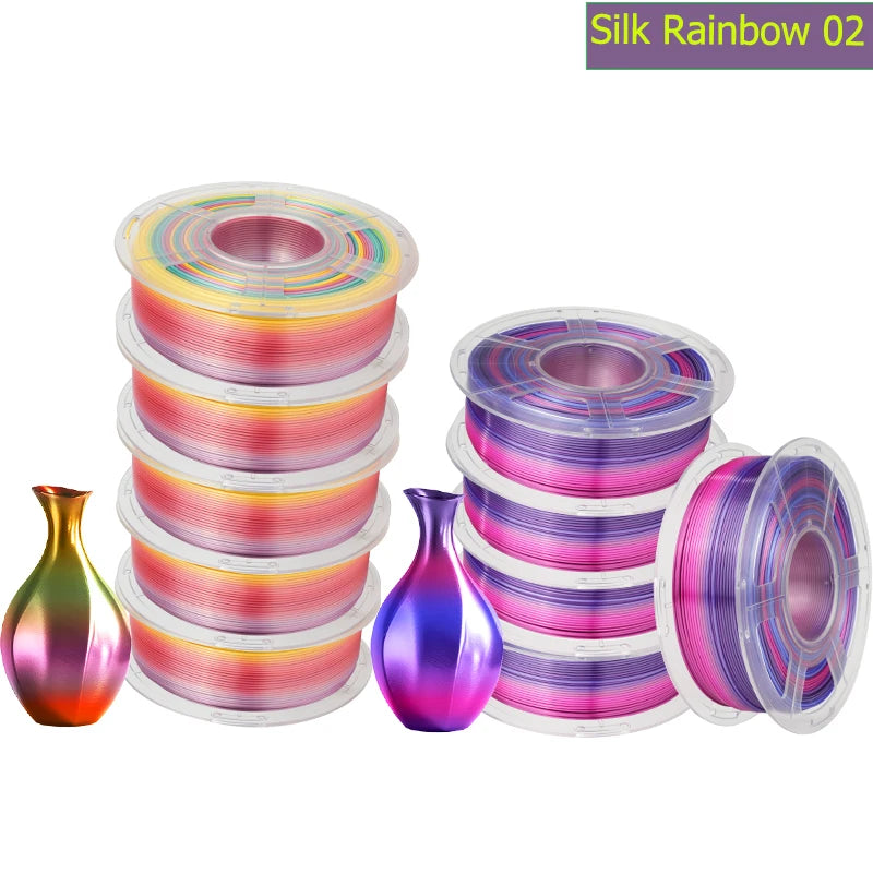 JAYO 10Rolls pla plus/petg /pla/pla+2.0/skdc Multicolor 3d Filament Printe 1.75mm FDM 100%No bubbel for 3D Printer Materials