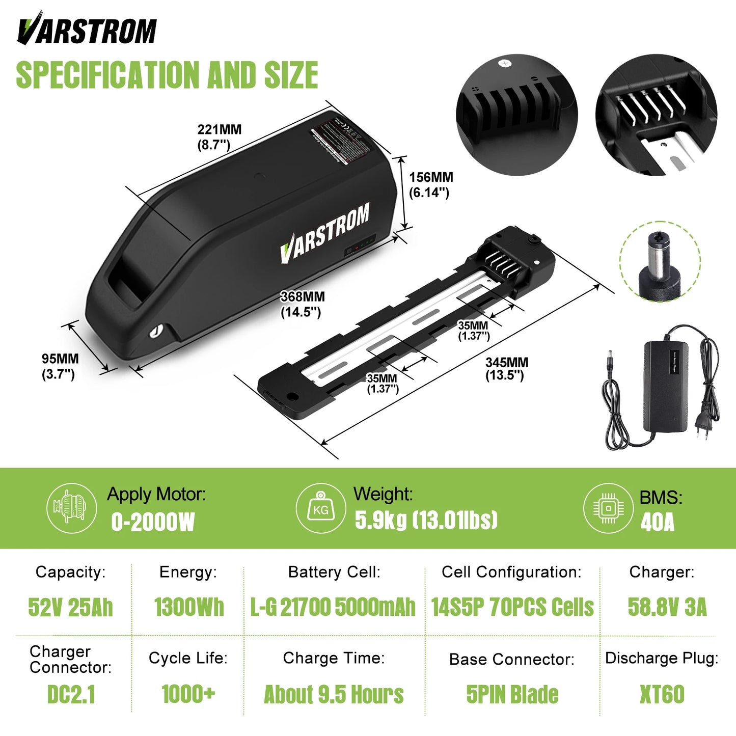 Original Electric Cycle Battery Pack 48V 36V 52V Hailong 21700 18650 Cells 13Ah 17.5 20Ah eBike Lithium Battery for bafang tsdz8