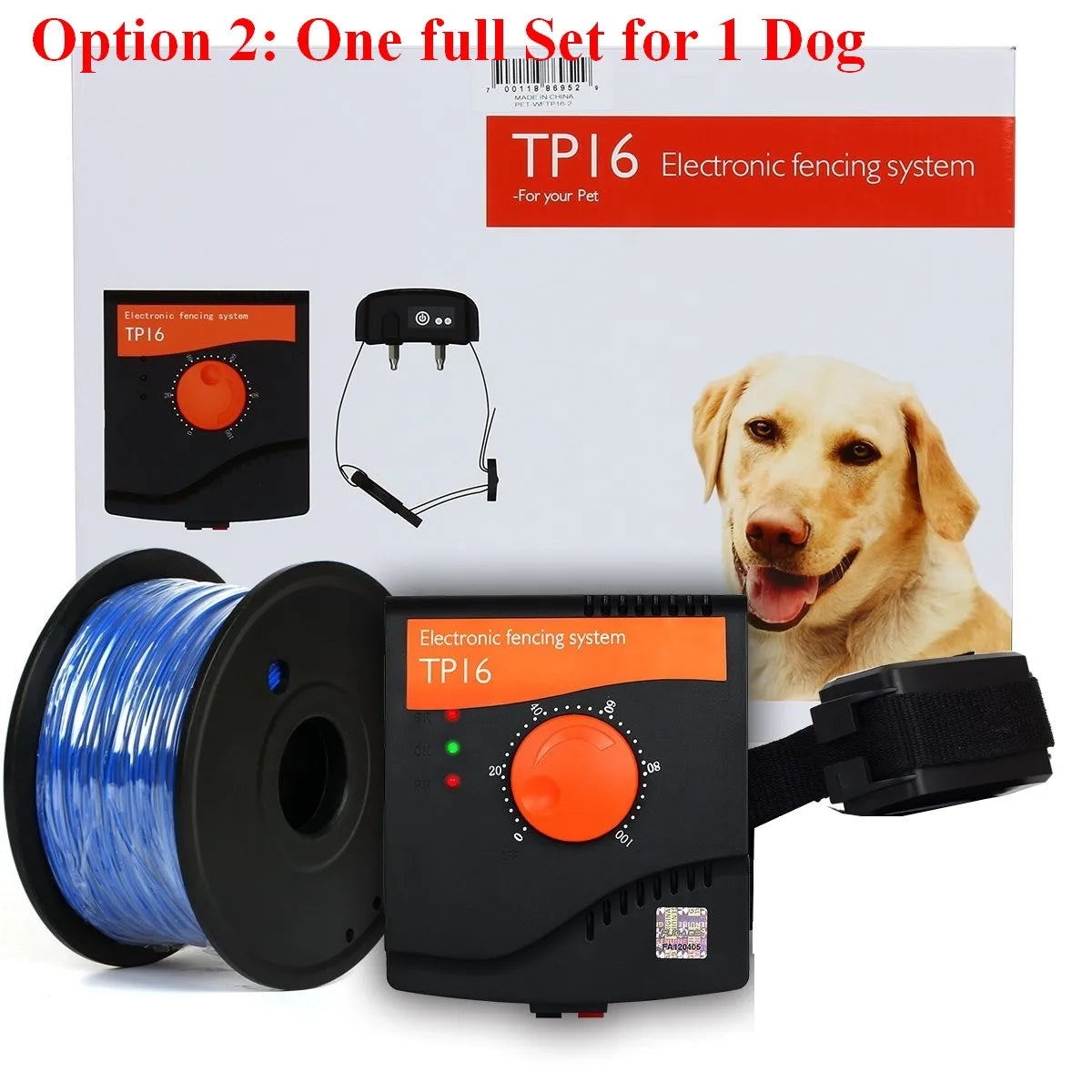 TP16  Dog Electric Fence, Rechargeable Waterproof, 6 Level, Dog Wired Fence Containment, Pet Training Collar, Anti Run Away