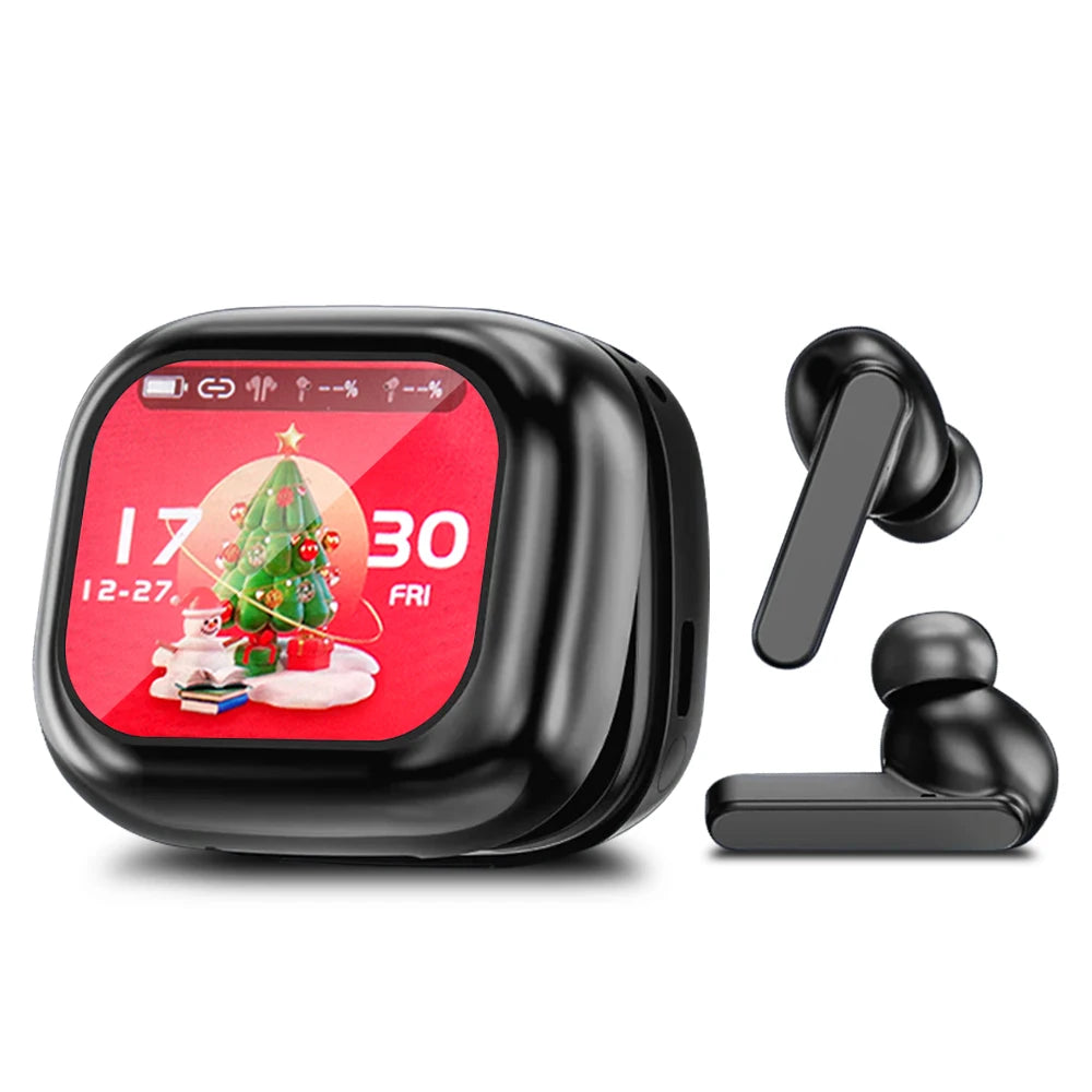 GREATWALL Original TWS Wireless Bluetooth Earphones Earbuds Smart LCD Touch Screen With APP HiFi Stereo Sound Headphones HD Call