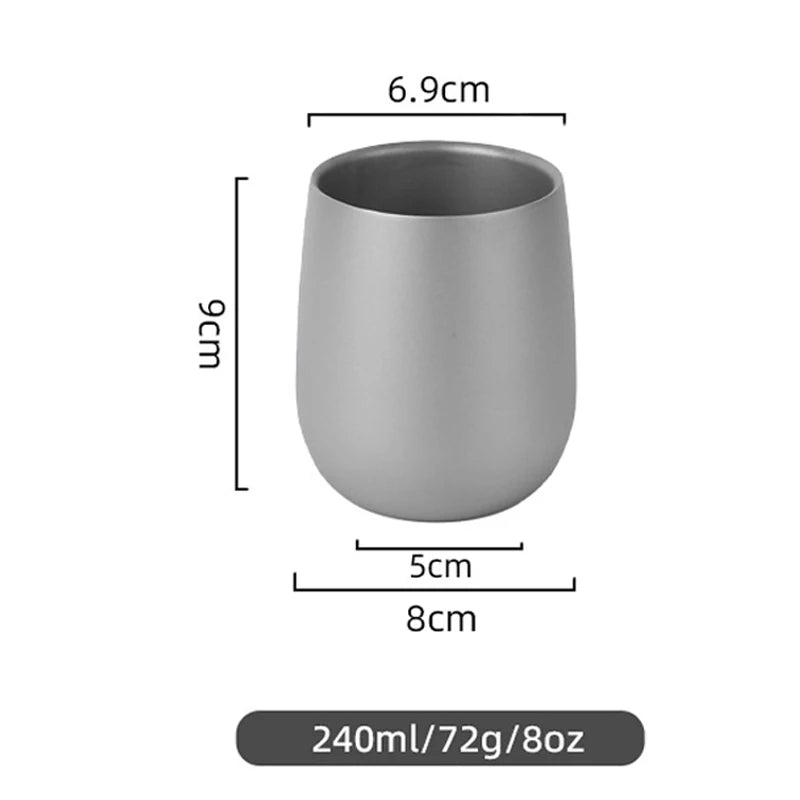 Titanium Cup Insulated Double Wall Drink Cup Outdoor Cooking Camping Titanium Water Cup For Camping Hiking Cool Camping Gear