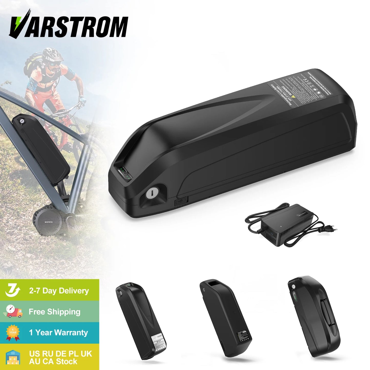 Original Ebike Battery 52V 48V 36V Hailong 18650 21700 Cell Lithium Battery Pack For BAFANG Tongsheng Motor Electric Bike Kit