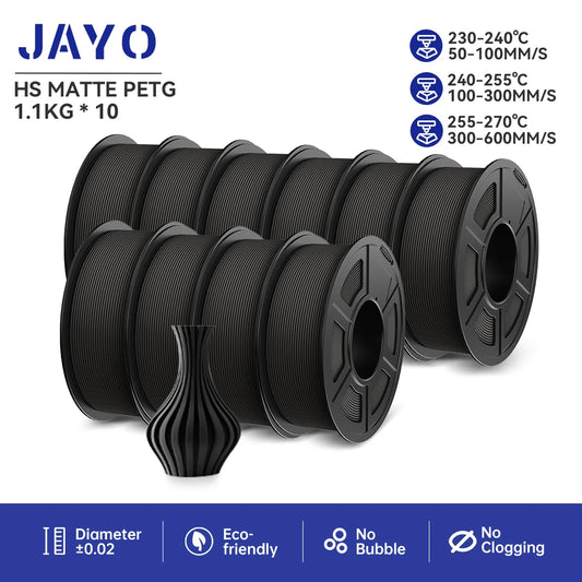 JAYO 10Rolls pla plus/petg /pla/pla+2.0/skdc Multicolor 3d Filament Printe 1.75mm FDM 100%No bubbel for 3D Printer Materials