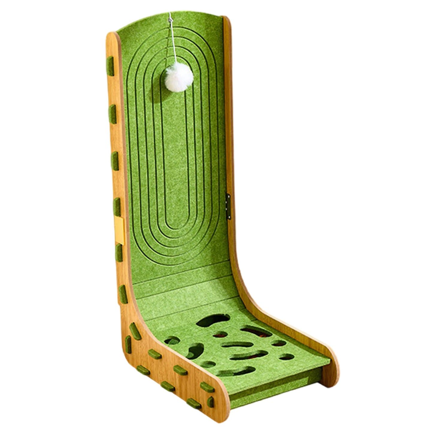 Cats Scratching Board with Ball L Shape Cat Scratcher Wall Mountable Furniture Protector for Pet Toy