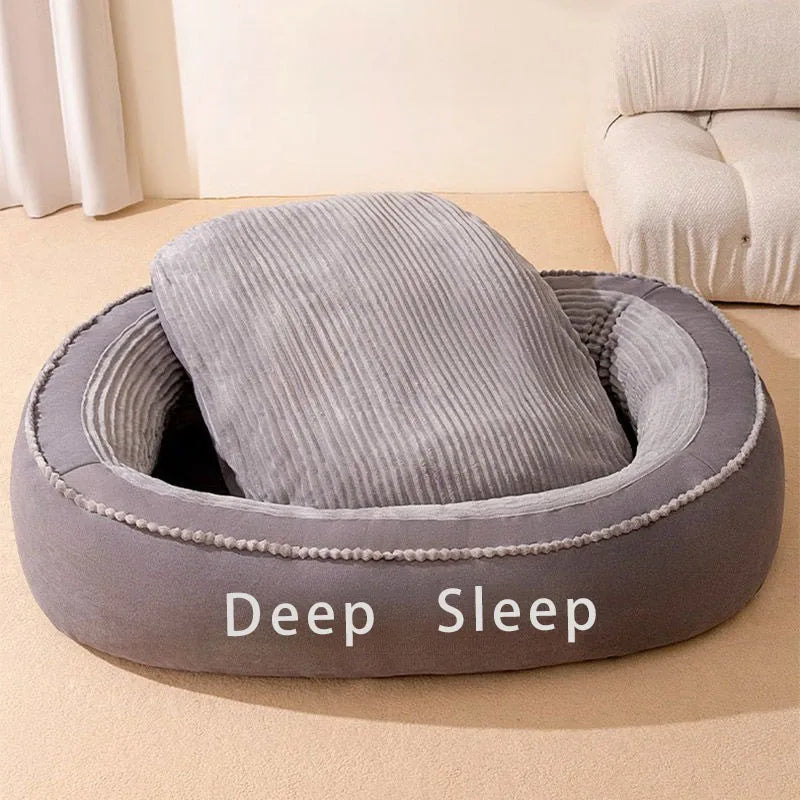 Pet Bed Comfortable Donut Round Dog Kennel Soft Washable Dog Cat Cushion Bed Warm Puppy Kitten House