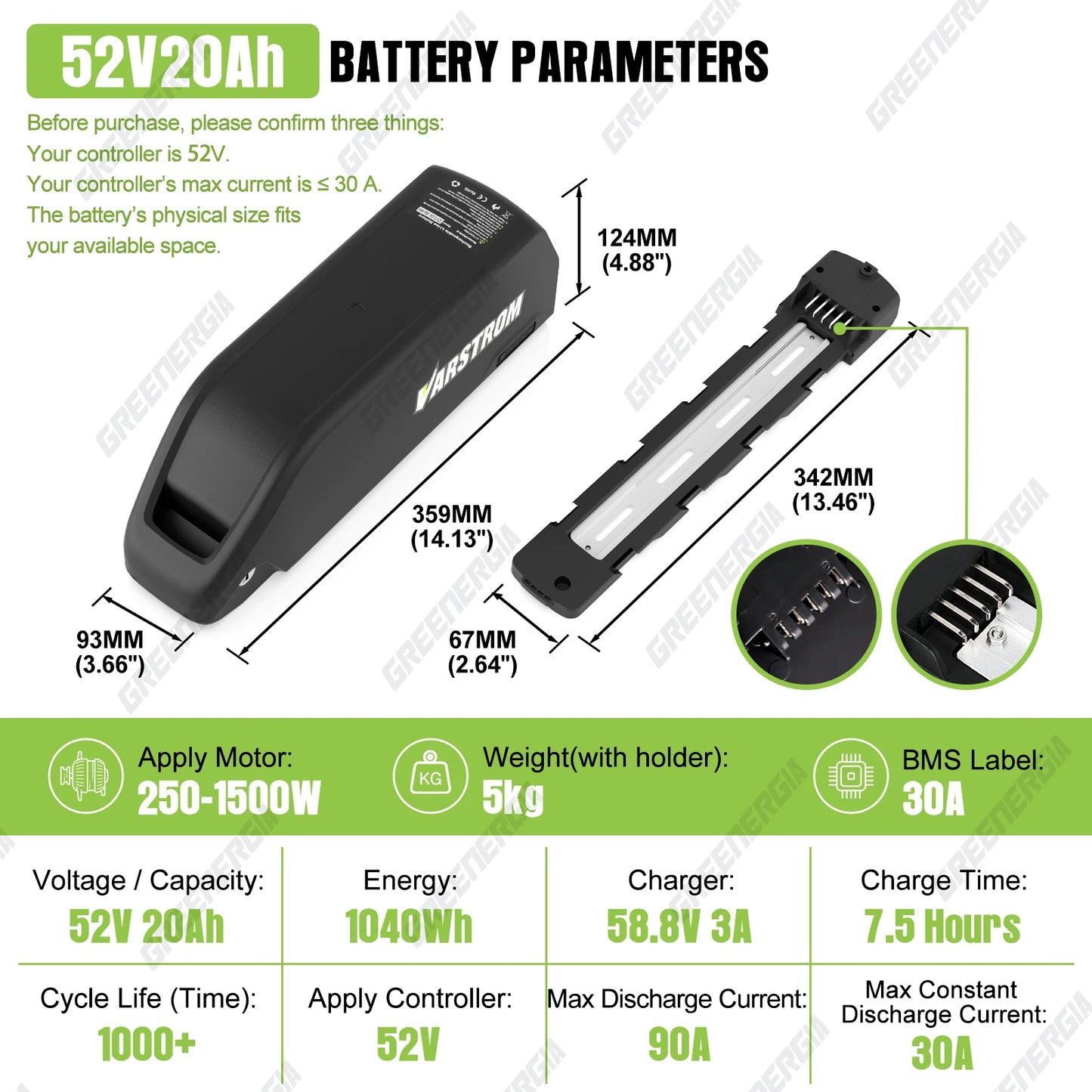 Original Ebike Battery 52V 48V 36V Hailong 18650 21700 Cell Lithium Battery Pack For BAFANG Tongsheng Motor Electric Bike Kit