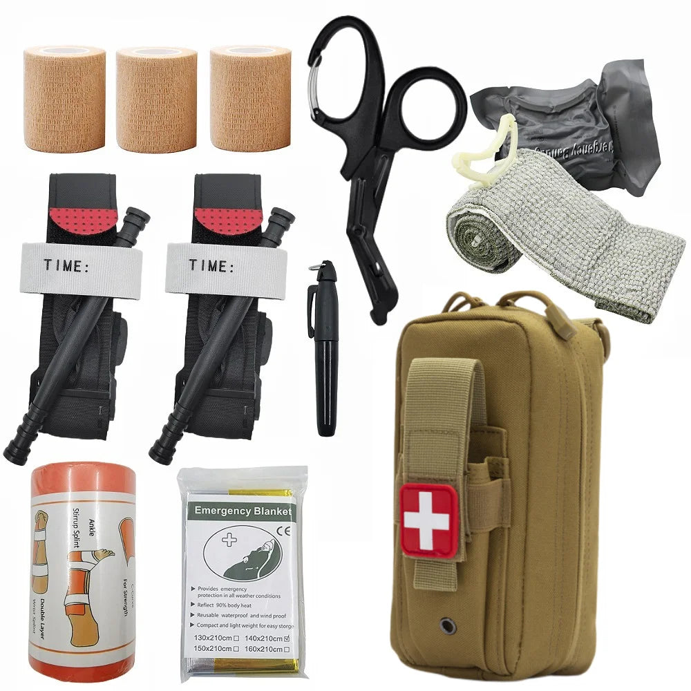 Hunting Survival First Aid Kit Molle Outdoor Gear Emergency Kits Trauma Bag Camping Hunting Disaster Adventures Survival Kit