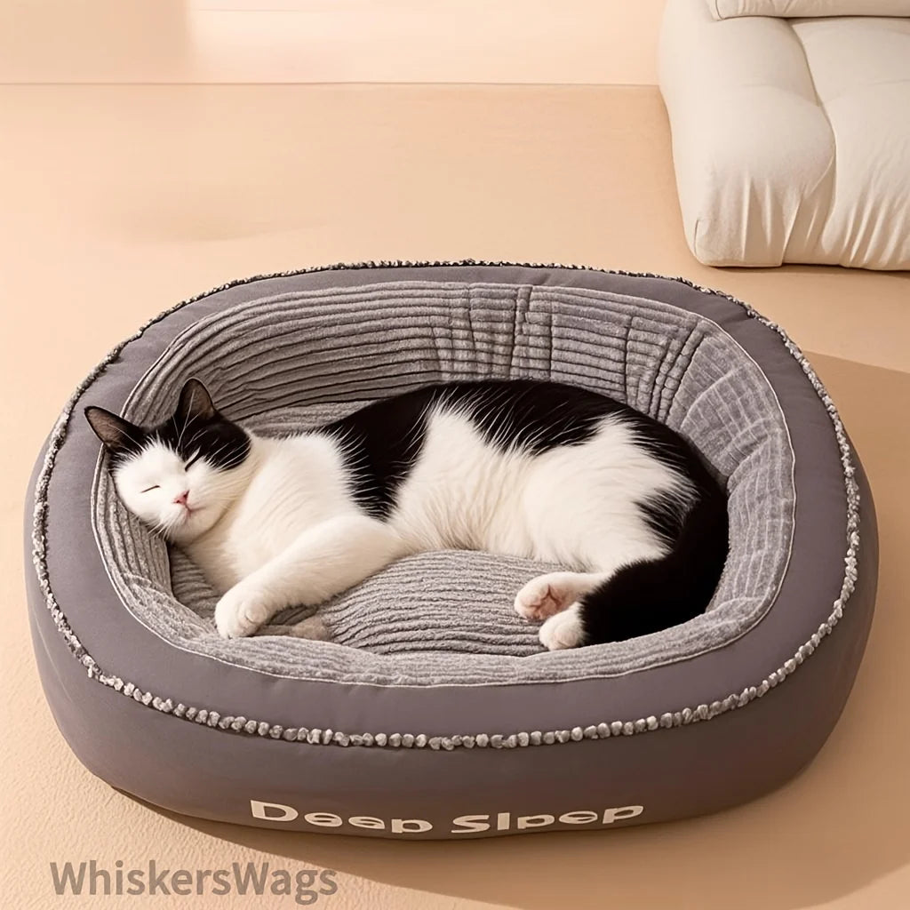 Pet Bed Comfortable Donut Round Dog Kennel Soft Washable Dog Cat Cushion Bed Warm Puppy Kitten House