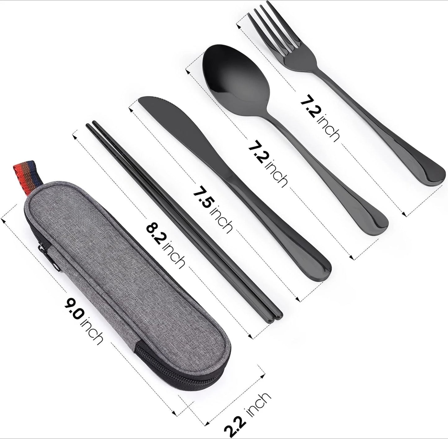 Portable Silverware Set for Work, Stainless Steel Reusable Travel Cutlery Set, Fork and Spoon Set for Camping, Picnic, Gadgets