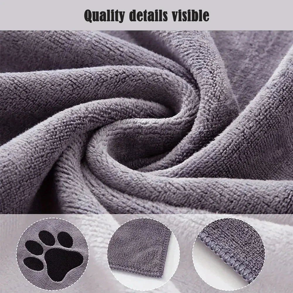 1Pc Pet Towel Soft, Thickened and Quick-drying Small Large Dog Cat Bath Towel Absorbs Water and Does Not Shed Hair