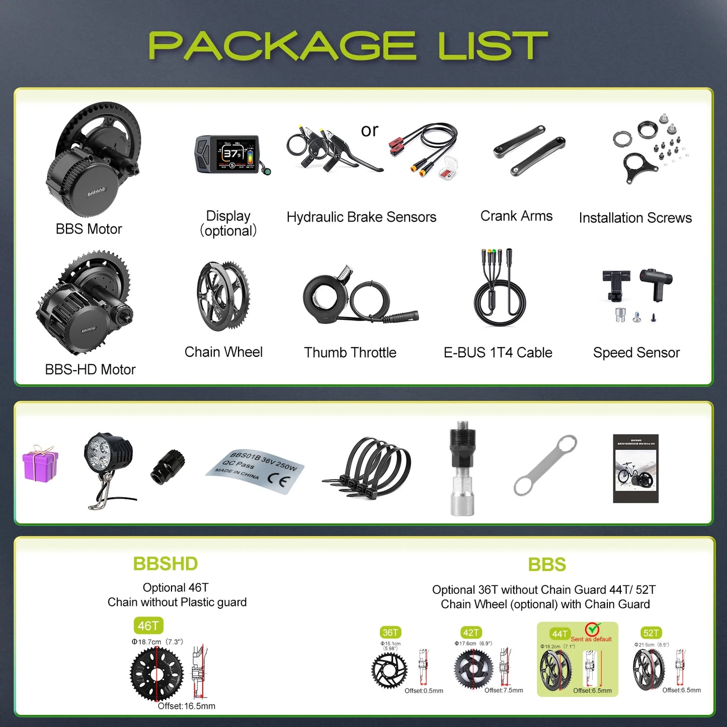 BAFANG 1000W BBS-HD 750W 500W BBS02B 250W BBS01B Mid Drive Motor 48V 52V Electric Bike Conversion Kits Mountain Bike Road Bike