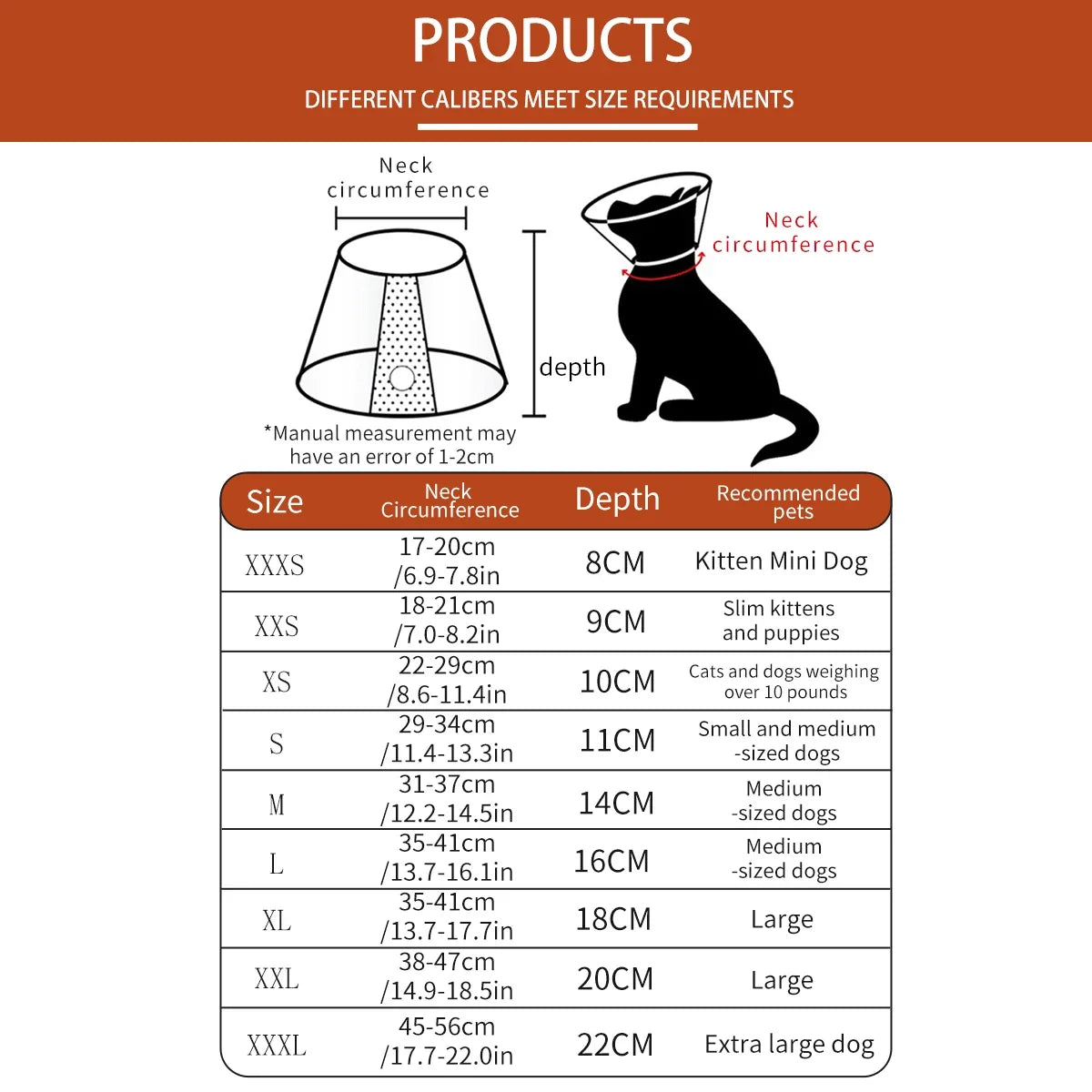 1pc Pet Elizabethan Collar for Dogs Comfy Cones to Stop Licking Protective Collar for Dog After Surgery Anti-Bite Lick