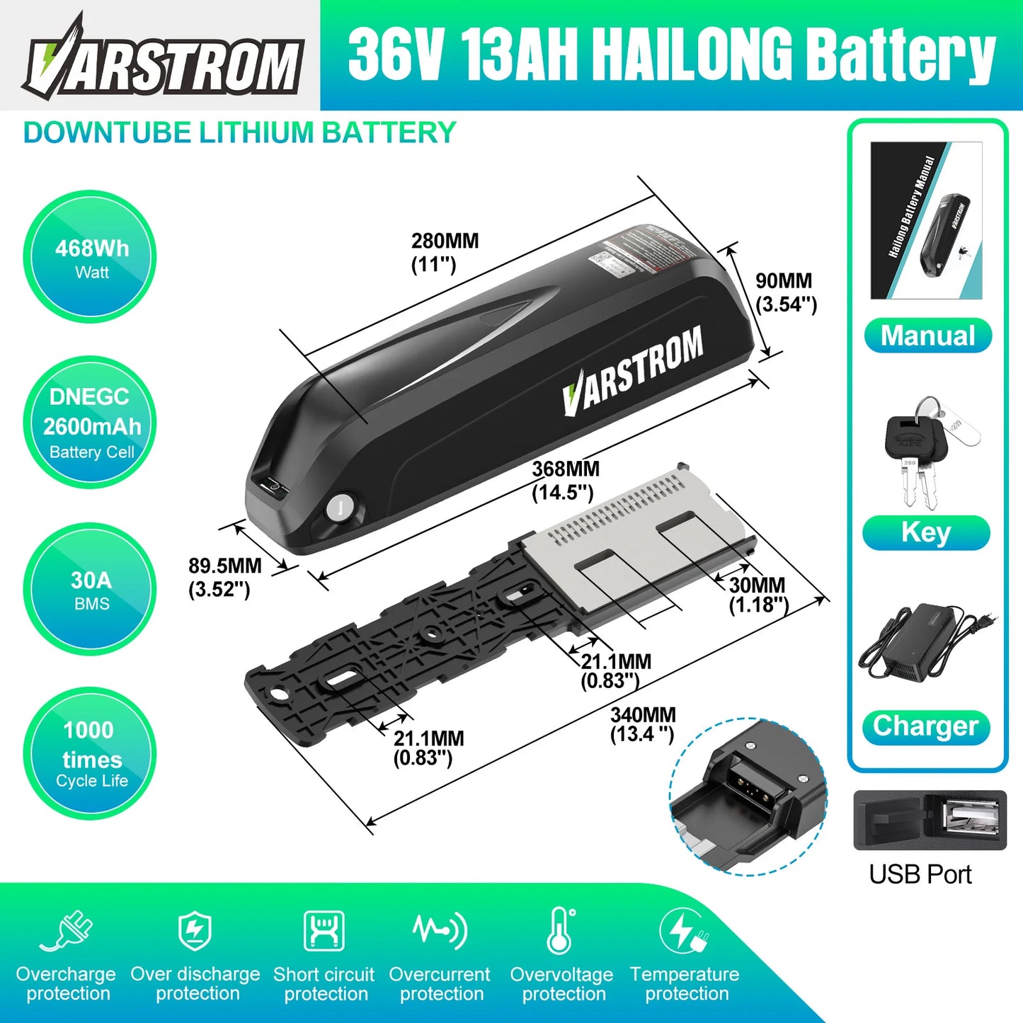 Original Electric Cycle Battery Pack 48V 36V 52V Hailong 21700 18650 Cells 13Ah 17.5 20Ah eBike Lithium Battery for bafang tsdz8