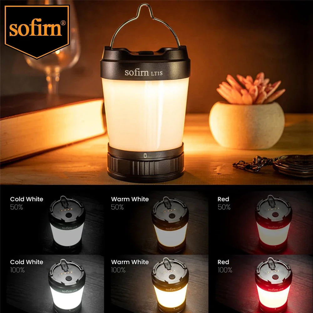 Sofirn LT1S Camping Light USB C 21700 Rechargeable Powerful Torch Portable Emergency Lantern 2700K-6500K with Reverse Charging