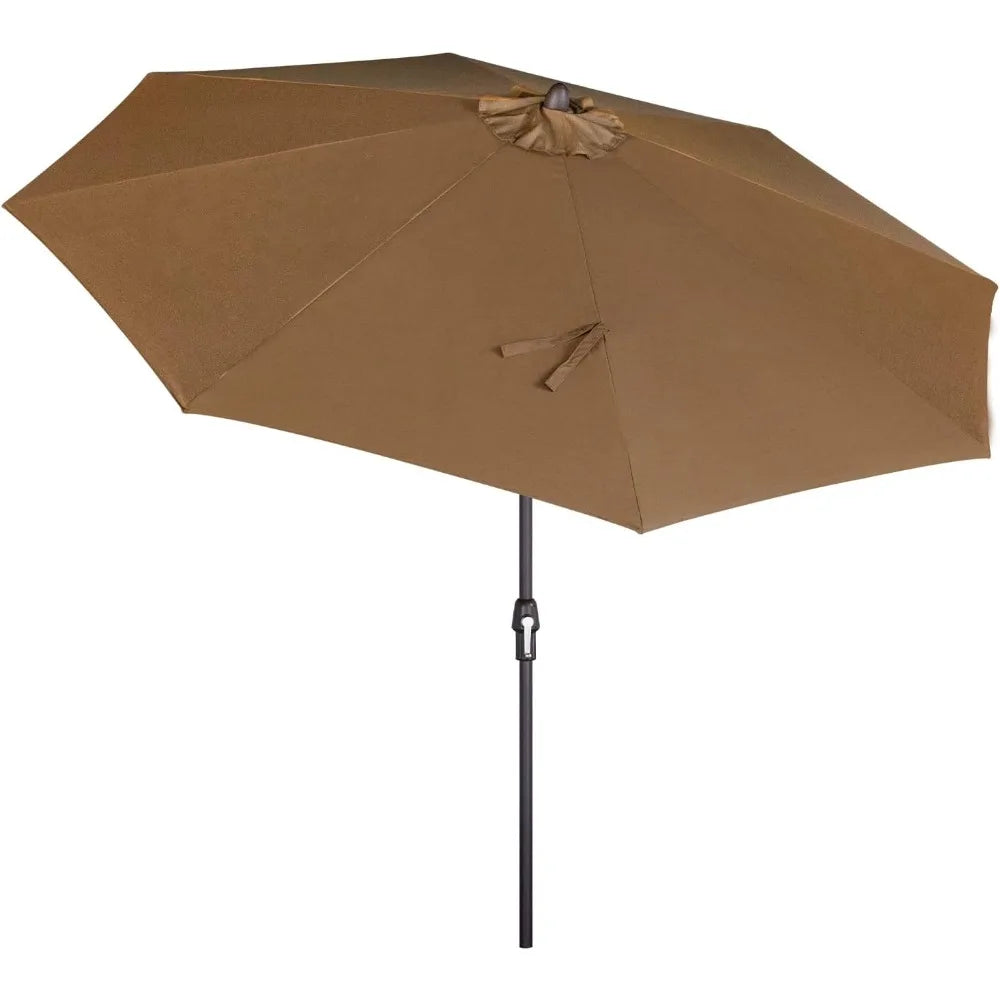 10ft Auto Tilt Patio Umbrellas with 360°swivel, Outdoor Table Umbrellas with 1500H Fade Resistant Canopy,8 Sturdy Rids