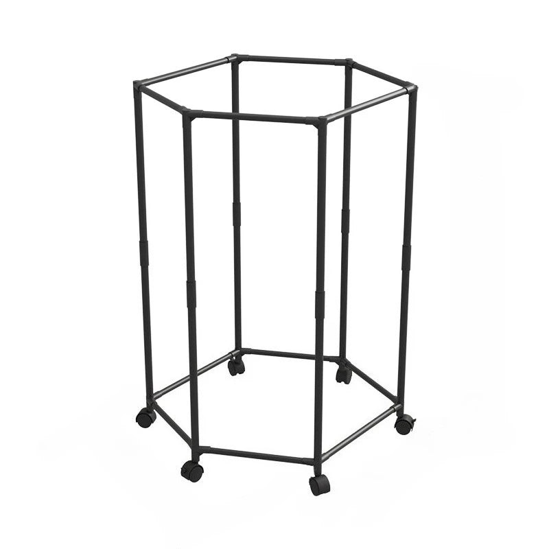 Hexagon Rotating Floor Clothes Rack Dormitory Coat Hanger Stand Indoor Drying Rack Movable Garment Organizer Hat Stand