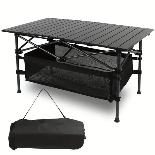 Roll-up Ultra Compact Portable Lightweight Beach Table, Large Storage, Carry Bag, for Camping, Picnic, Travel