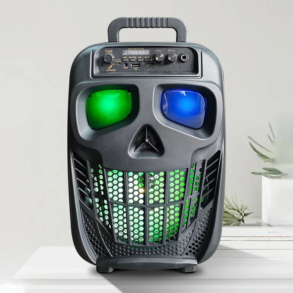 Skull Wireless Portable Speaker BT 5.0 with 1 Microphones Outdoor Speaker Supports USB TF Card AUX for Travel Indoor and Outdoor