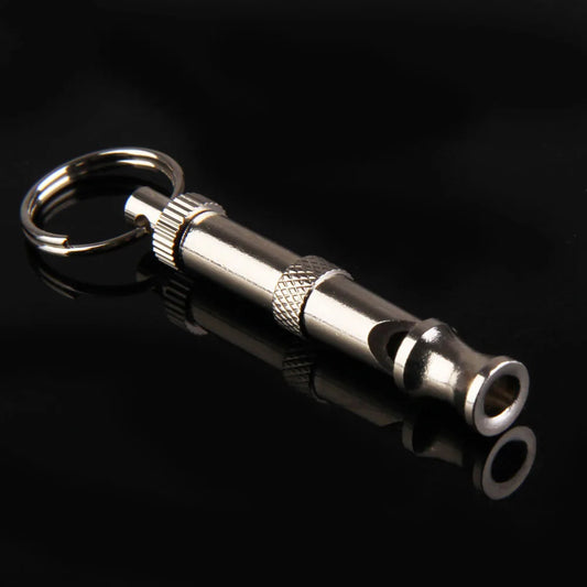 Dog Whistle Puppy Whistle Adjustable Sound Ultrasonic Dog Whistle Stop Barking Metal Whistle Keychain for Dog Training
