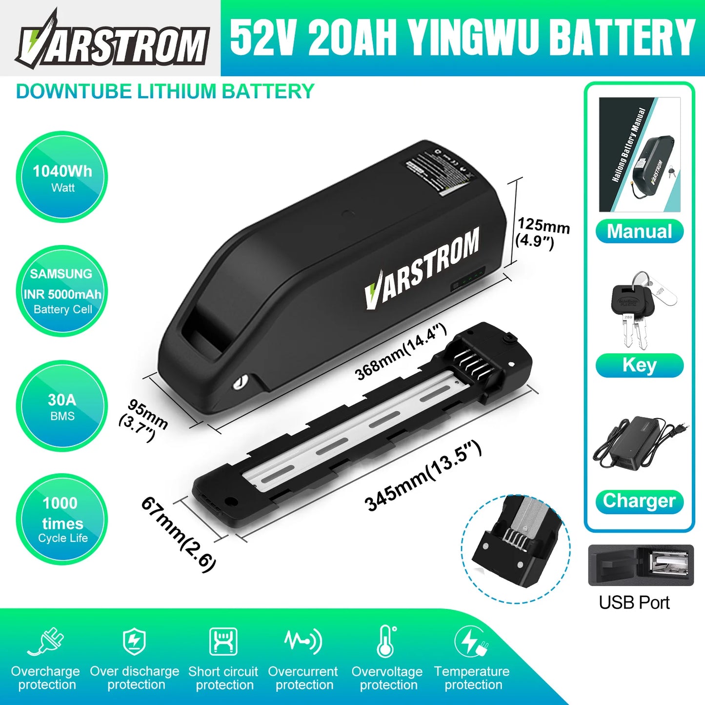 Original Electric Cycle Battery Pack 48V 36V 52V Hailong 21700 18650 Cells 13Ah 17.5 20Ah eBike Lithium Battery for bafang tsdz8
