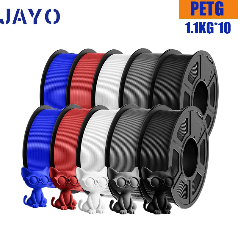 JAYO 10Rolls pla plus/petg /pla/pla+2.0/skdc Multicolor 3d Filament Printe 1.75mm FDM 100%No bubbel for 3D Printer Materials