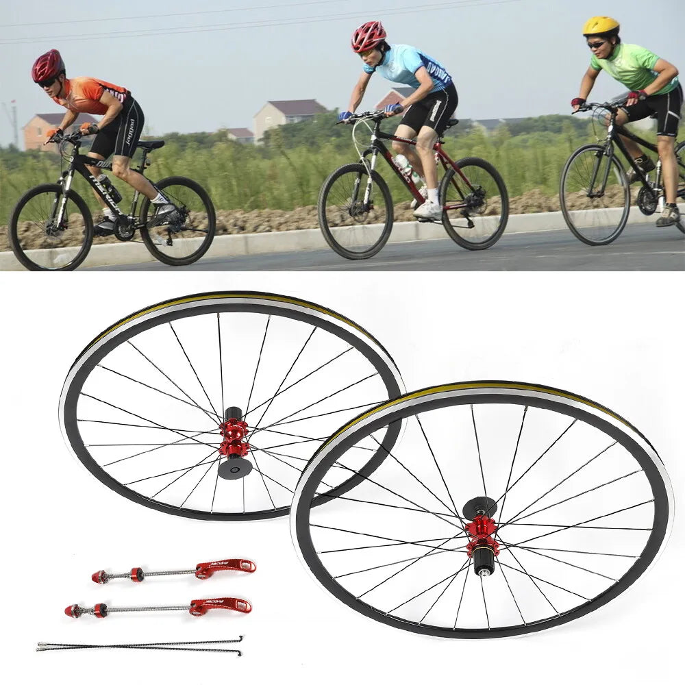 Wheels Road Bicycle Front & Rear Bike Wheelset Set 7-11 Speed C/V Brake 700C