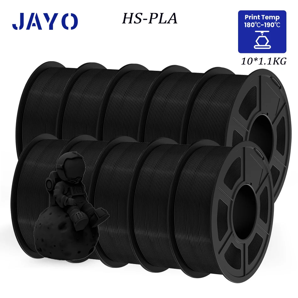 JAYO 10Rolls pla plus/petg /pla/pla+2.0/skdc Multicolor 3d Filament Printe 1.75mm FDM 100%No bubbel for 3D Printer Materials