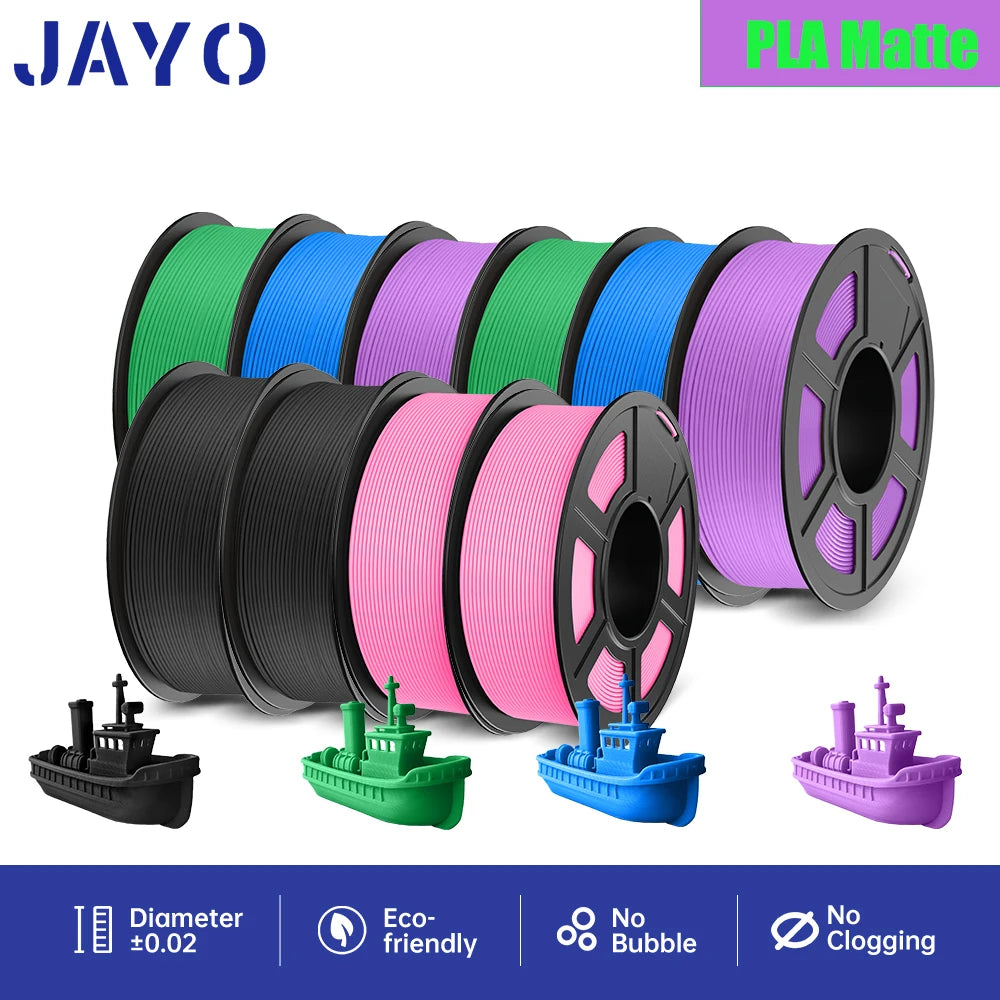 JAYO 10Rolls pla plus/petg /pla/pla+2.0/skdc Multicolor 3d Filament Printe 1.75mm FDM 100%No bubbel for 3D Printer Materials