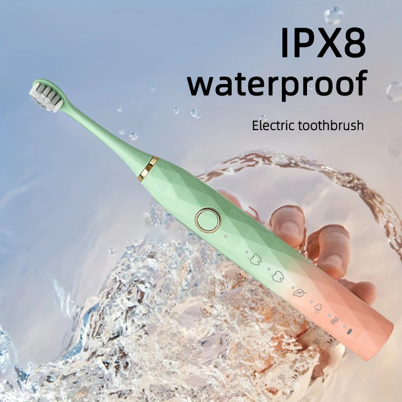 Electric Toothbrush Rotary Cleaning Teeth Brush Waterproof Electronic Tooth Brush With Timer USB Rechargeable Toothbrush 10 head