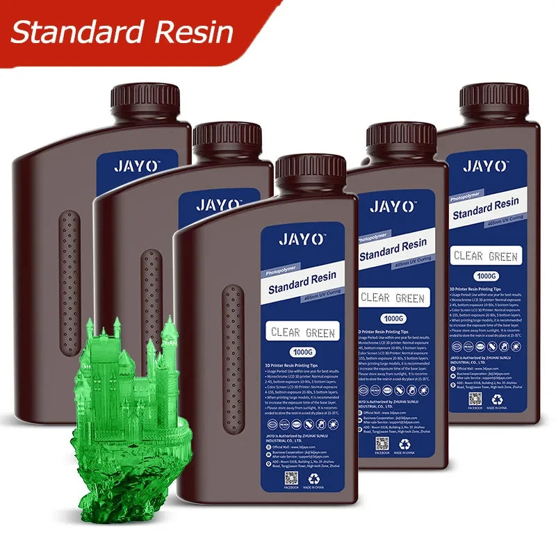 JAYO 3D resin 5KG ABS-Like/Water washable/14k Standard for 395-405nm UV liquid Curing resin for LCD/DLP 3D printer Material