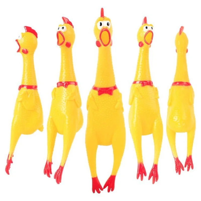 Squeaky Screaming Chicken Pet Toy Funny Molar Chew Rubber Toy Small Large DogPet Squeaker Chew Toys Funny Chicken Puppy1pcs