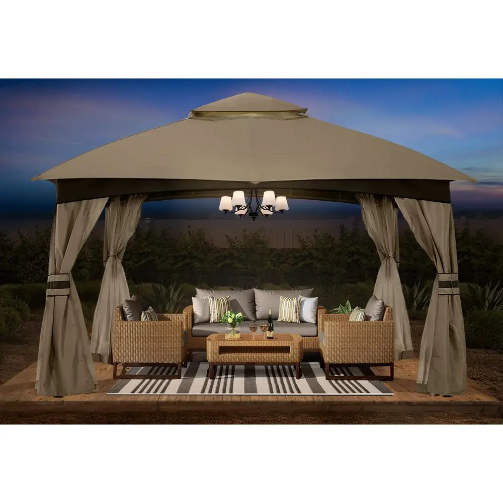 8x8 Outdoor Gazebo Patio Gazebo with Mosquito Netting, Outdoor Canopies for Shade and Rain for Lawn, Garden, Backyard amp Deck