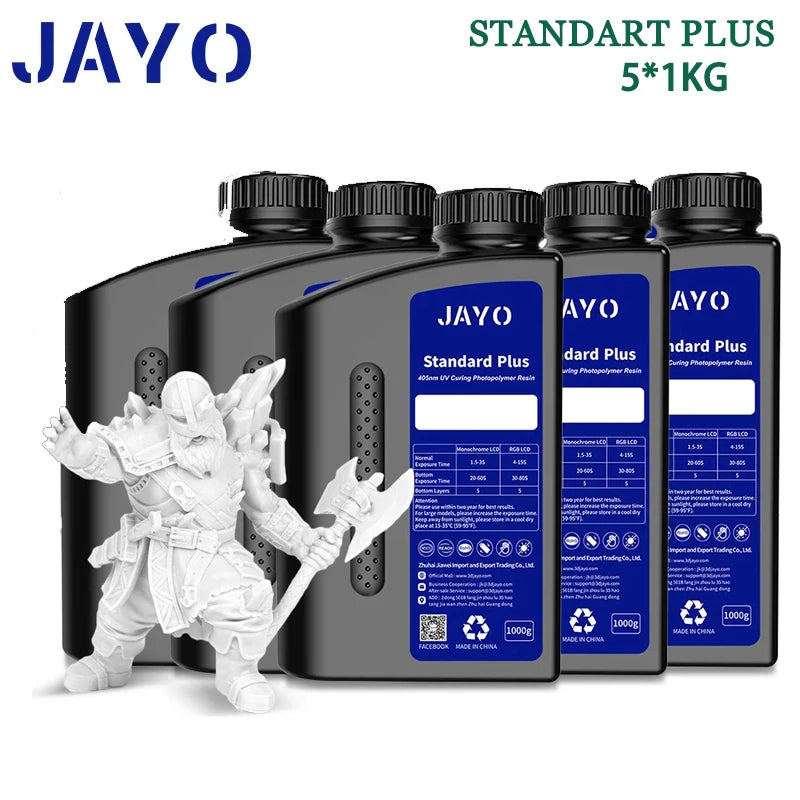 JAYO 3D resin 5KG ABS-Like/Water washable/14k Standard for 395-405nm UV liquid Curing resin for LCD/DLP 3D printer Material