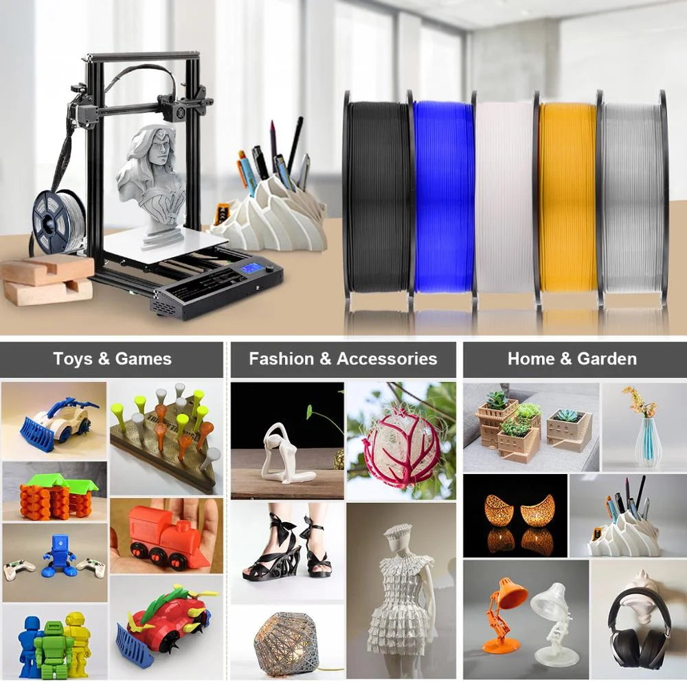 JAYO 10Rolls pla plus/petg /pla/pla+2.0/skdc Multicolor 3d Filament Printe 1.75mm FDM 100%No bubbel for 3D Printer Materials