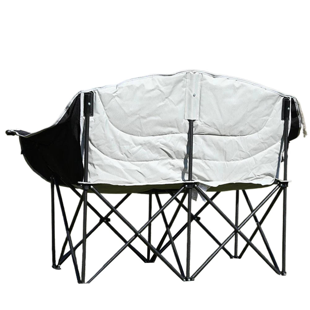 Double Camping Chair 2 Person Camping Chair Support 600lbs Folding Loveseat Chair Padded Lawn Chairs for Outdoor Picnic Beach